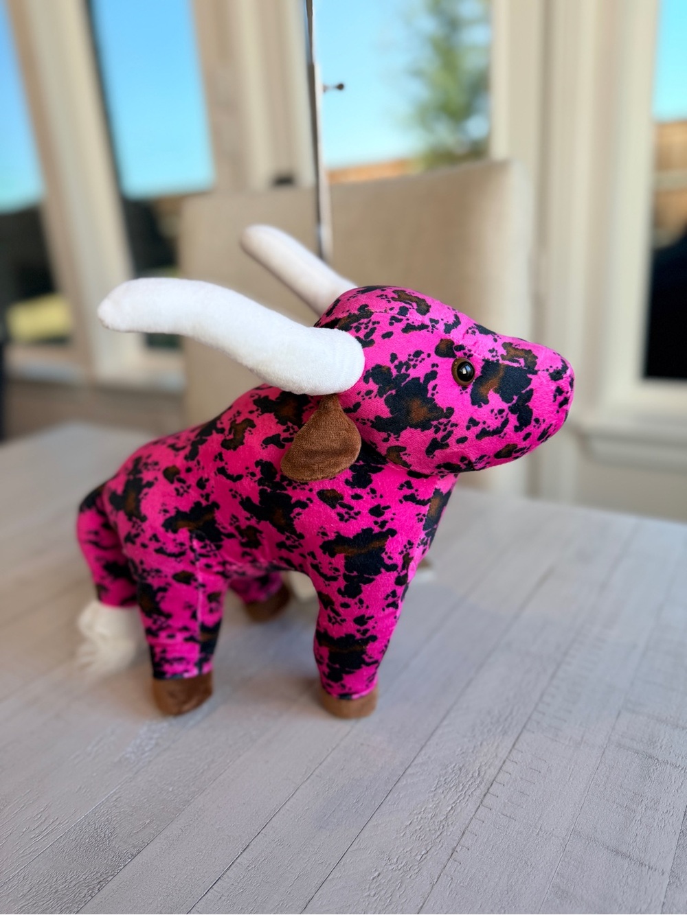 Large Plush Pink Speckled Longhorn Farm Pal NWT